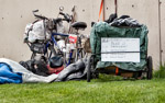 A nap on the downtown library lawn